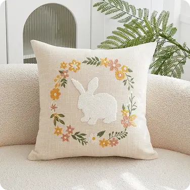 Ivory Dotted Textured Pillow Cover