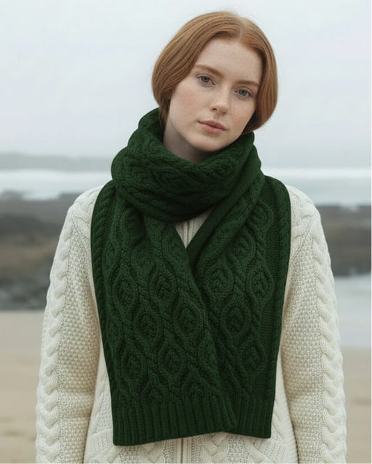 Aran Leaf Design Scarf