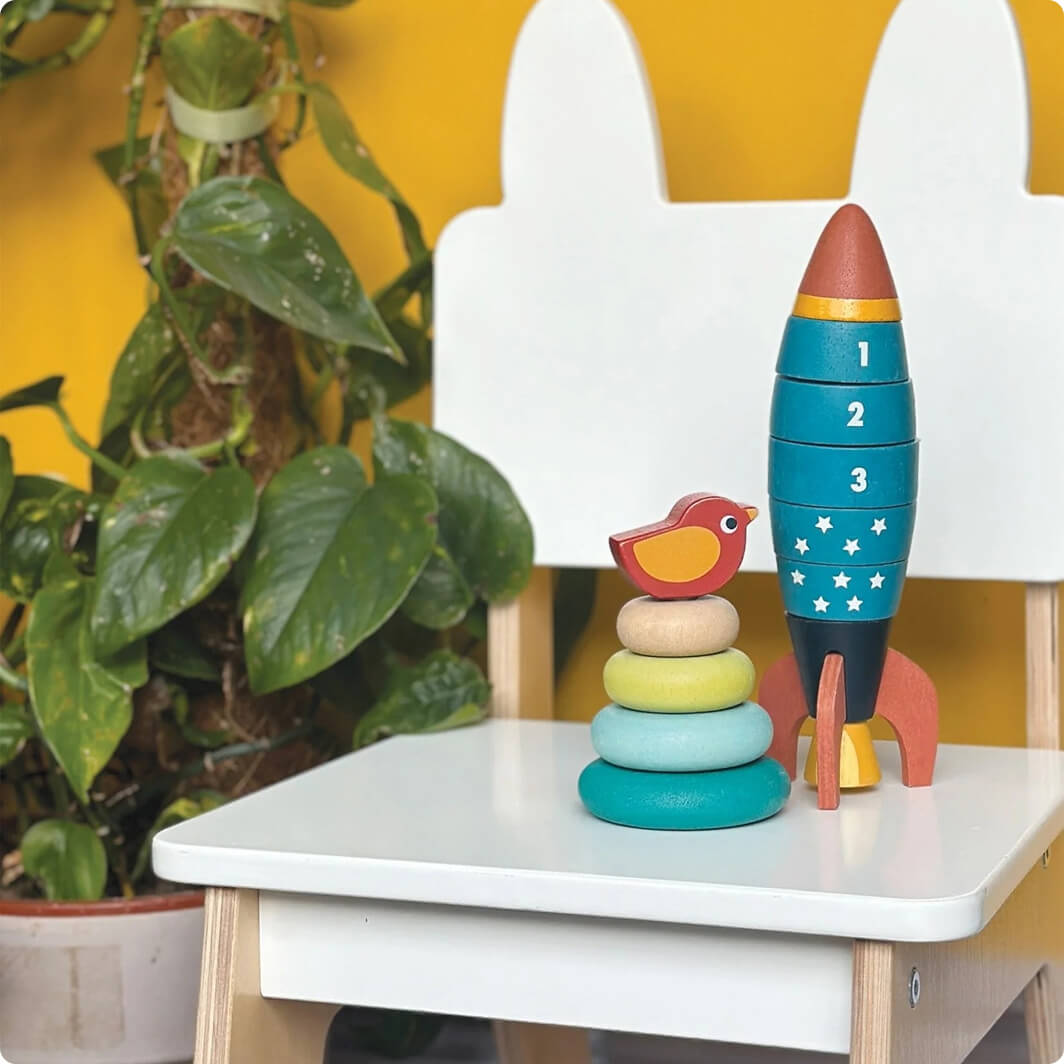 Stacking Tree With Bird Toy Kids