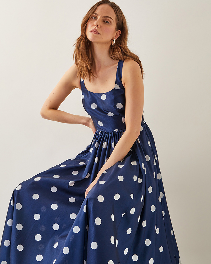 Sicily Fit and Flare Midi Dress Blue