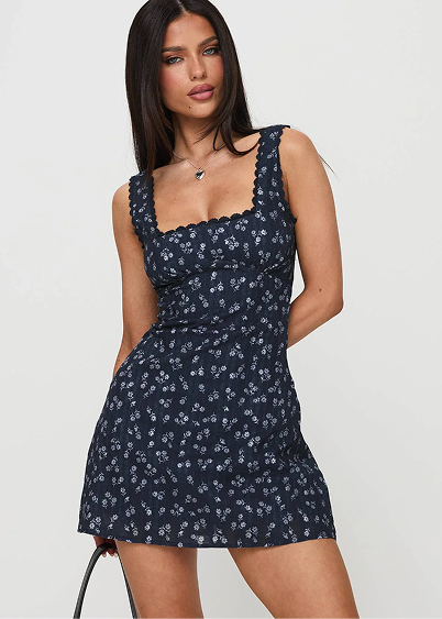 Dasha Mini Dress Navy Floral