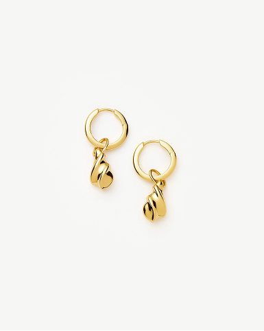 Savi Ridge Droplet Charm Earrings